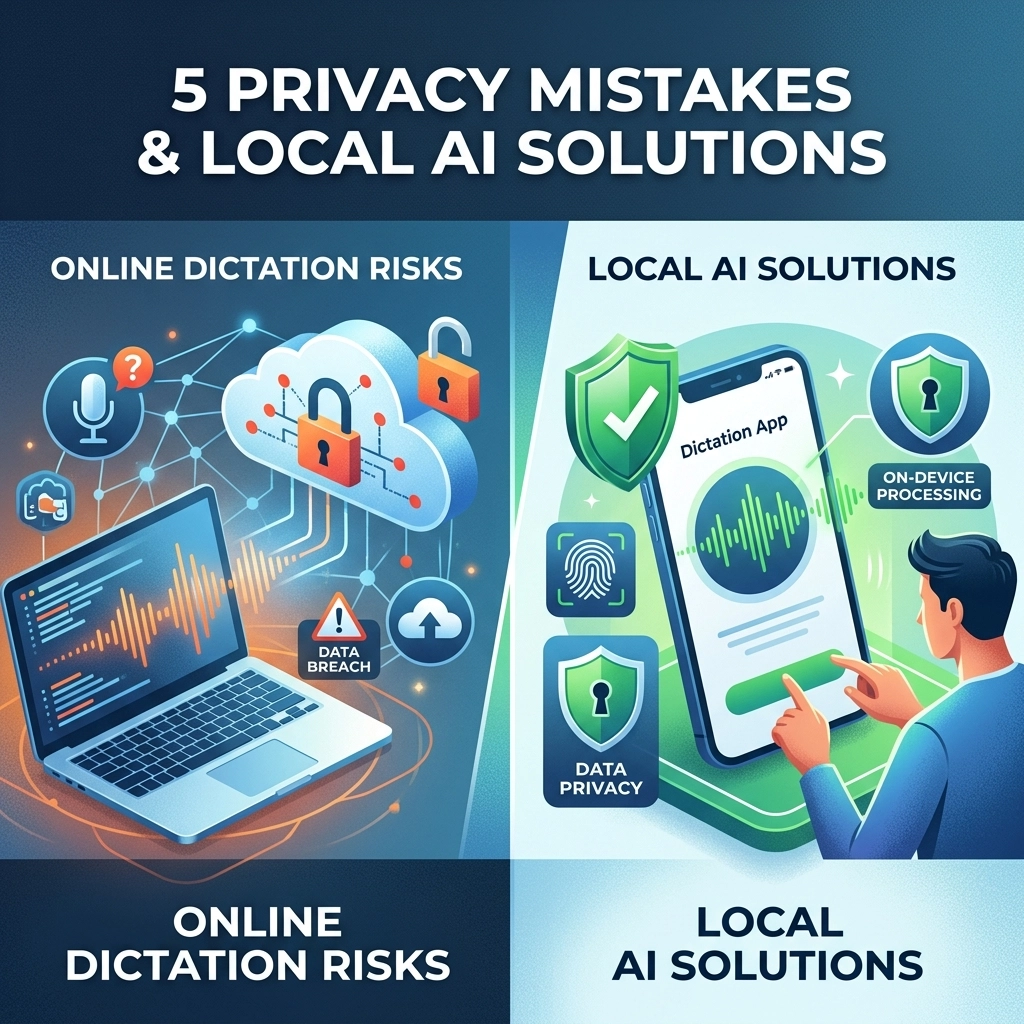 5 Privacy Mistakes You’re Making with Online Dictation (And How Local AI Fixes Them)
