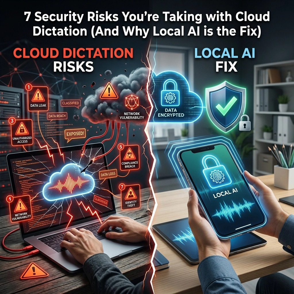 7 Security Risks You’re Taking with Cloud Dictation (And Why Local AI is the Fix)